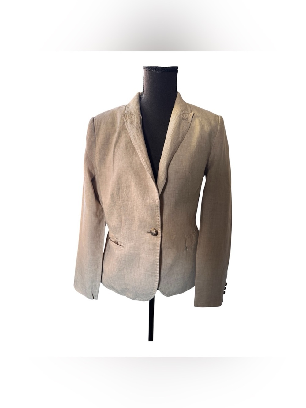 Zara Classic Women's Tailored Blazer Jacket - Beige, Size L